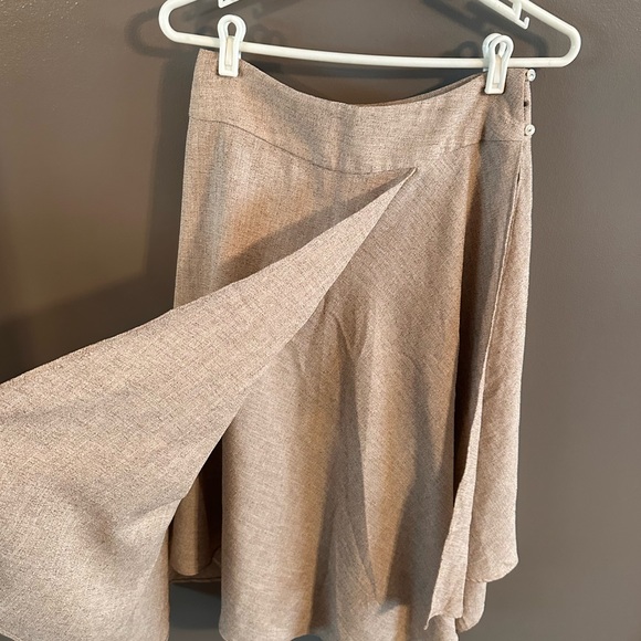 Vintage poly/linen ballet skirt - mid waist with asymmetrical layers - oatmeal - Picture 4 of 9